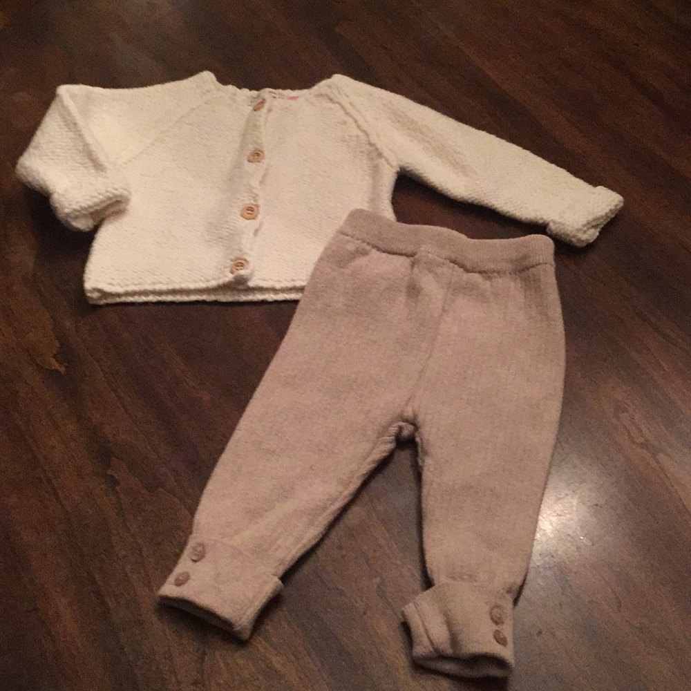 Zara Mini Sweater Cardigan and Pants set